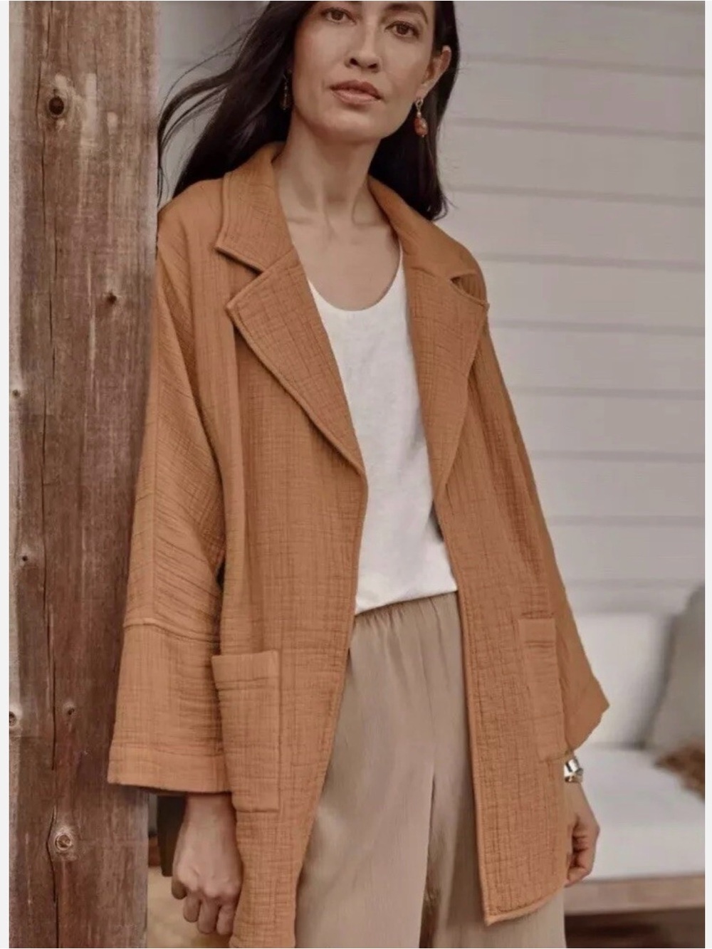 NWT J. Jill Pure Jill Relaxed Gauze Blazer in XS